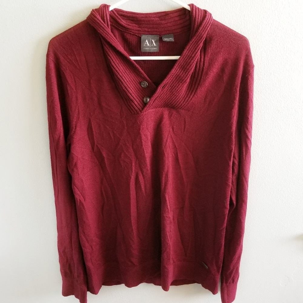 ARMANI EXCHANGE Large Maroon Sweater